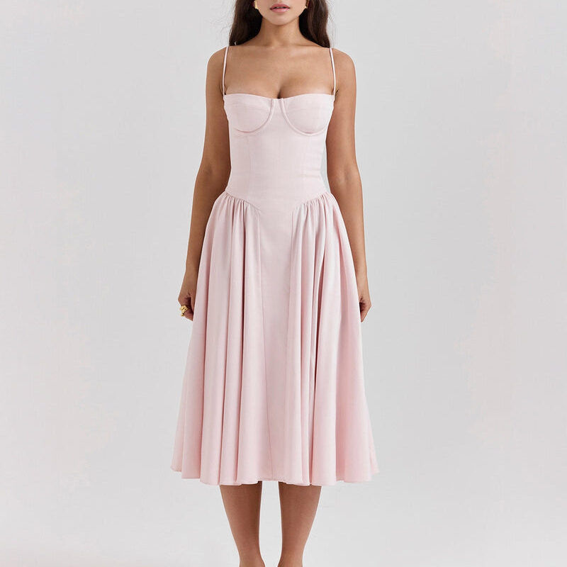 Baby Pink Midi Dress
